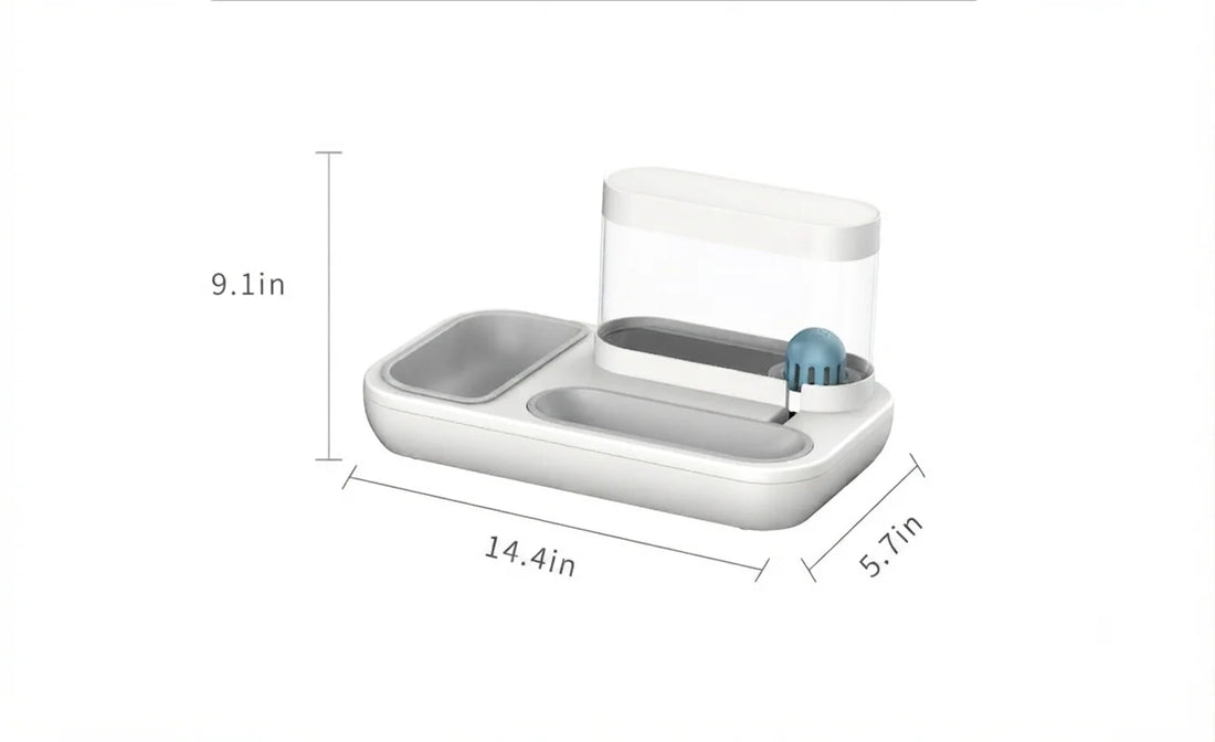 Automatic Pet Feeding Bowl With 1.5L Water Fountain