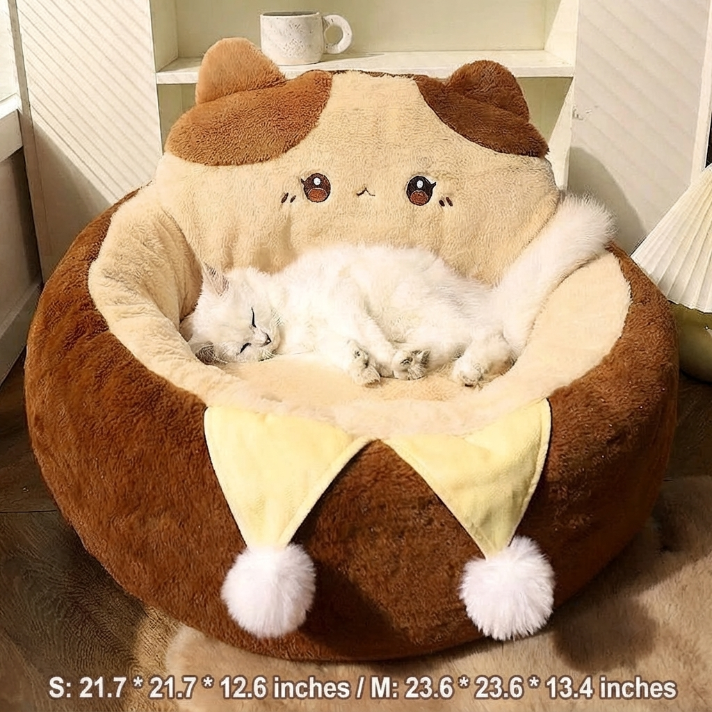 Round Plush Pet Sofa Bed Cushion