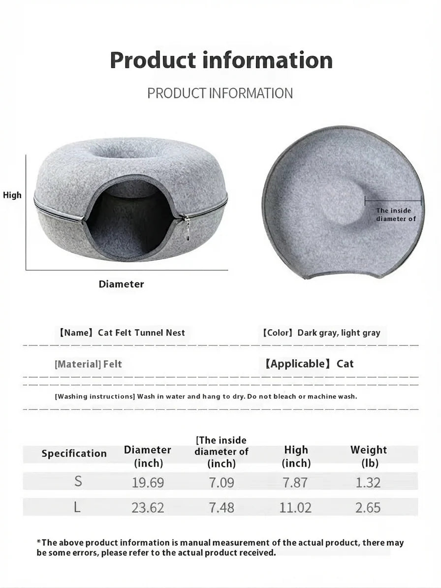 Comfortable Round Pet Tunnel Bed